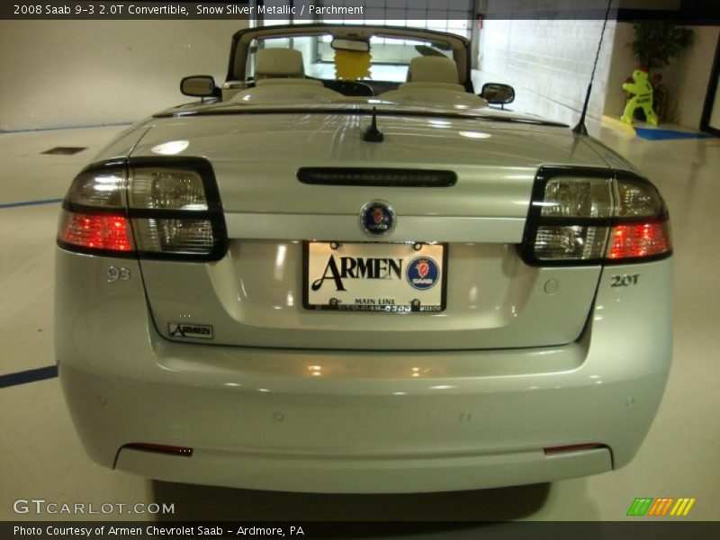 Snow Silver Metallic / Parchment 2008 Saab 9-3 2.0T Convertible