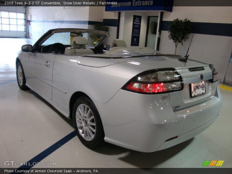 Snow Silver Metallic / Parchment 2008 Saab 9-3 2.0T Convertible