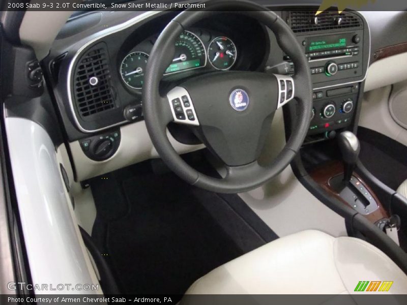 Snow Silver Metallic / Parchment 2008 Saab 9-3 2.0T Convertible