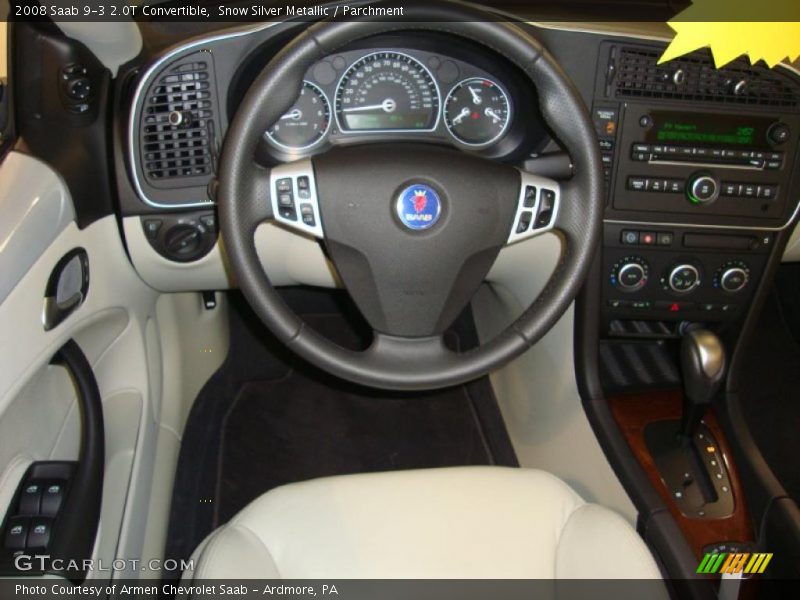 Snow Silver Metallic / Parchment 2008 Saab 9-3 2.0T Convertible