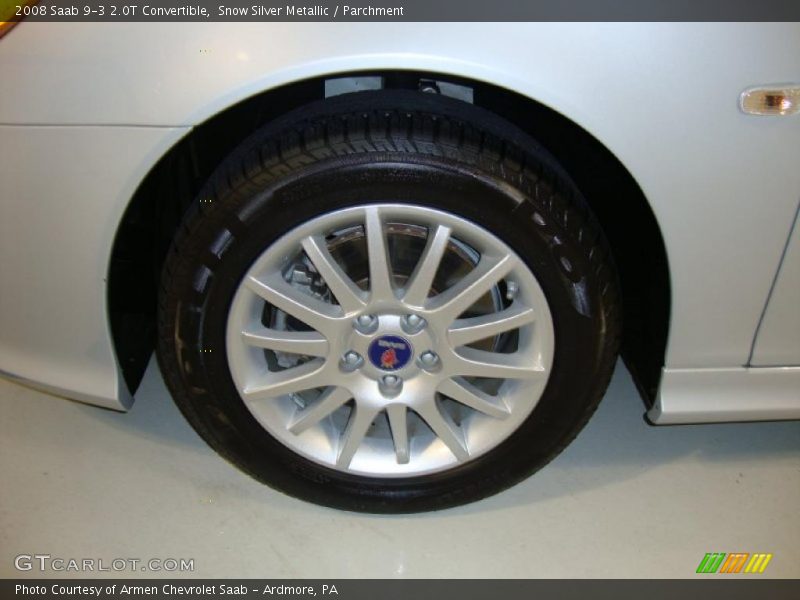 Snow Silver Metallic / Parchment 2008 Saab 9-3 2.0T Convertible