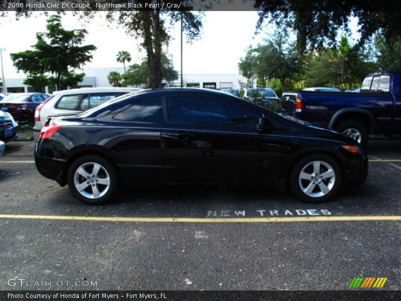 Nighthawk Black Pearl / Gray 2008 Honda Civic EX Coupe