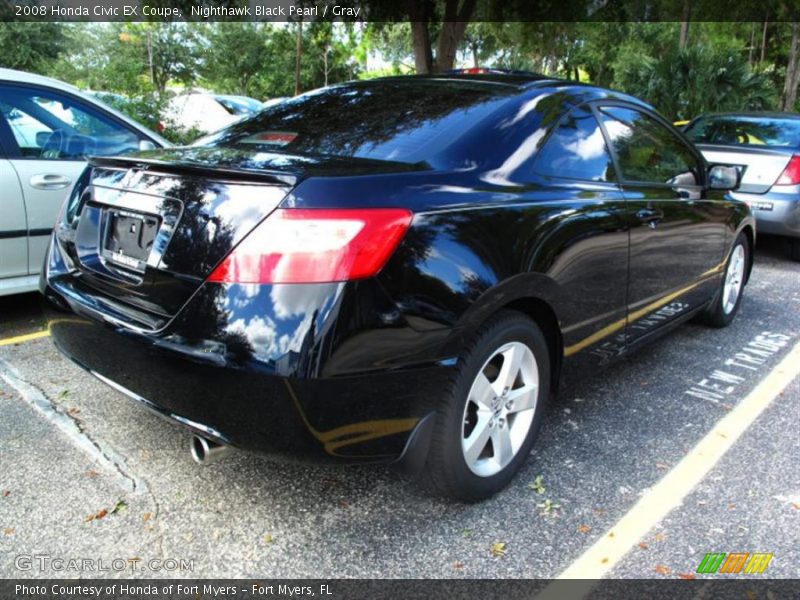 Nighthawk Black Pearl / Gray 2008 Honda Civic EX Coupe