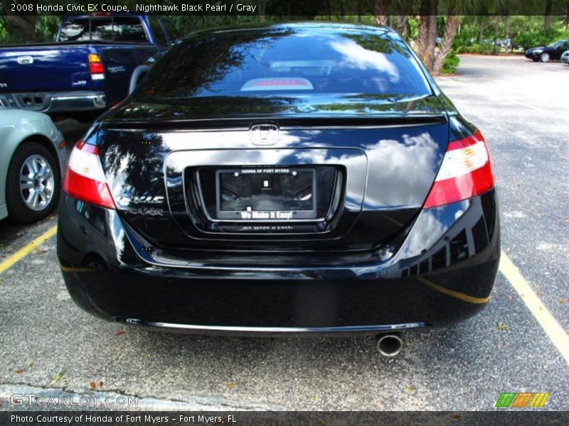 Nighthawk Black Pearl / Gray 2008 Honda Civic EX Coupe