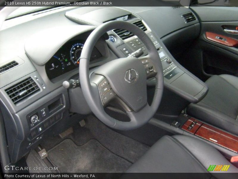 Obsidian Black / Black 2010 Lexus HS 250h Hybrid Premium
