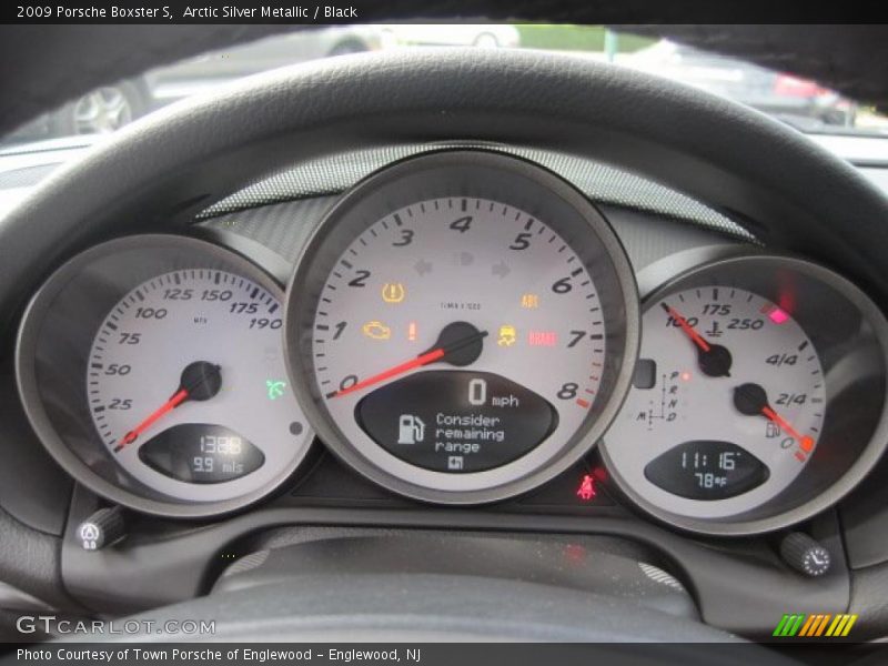 Arctic Silver Metallic / Black 2009 Porsche Boxster S