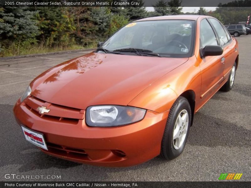 Sunburst Orange Metallic / Graphite Gray 2005 Chevrolet Cavalier Sedan