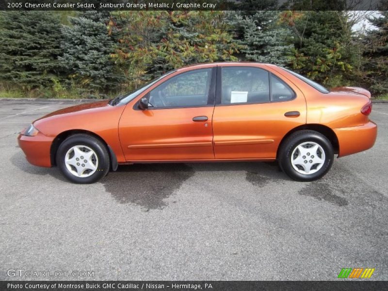 Sunburst Orange Metallic / Graphite Gray 2005 Chevrolet Cavalier Sedan