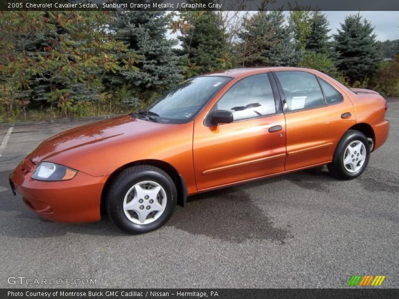 Sunburst Orange Metallic / Graphite Gray 2005 Chevrolet Cavalier Sedan