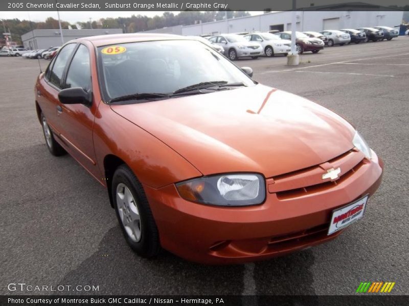 Sunburst Orange Metallic / Graphite Gray 2005 Chevrolet Cavalier Sedan