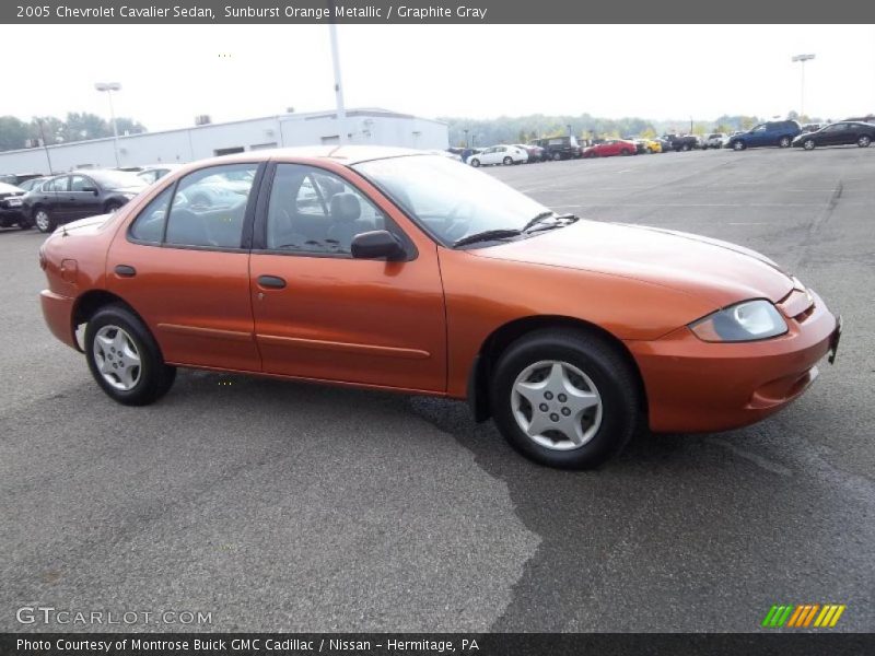 Sunburst Orange Metallic / Graphite Gray 2005 Chevrolet Cavalier Sedan