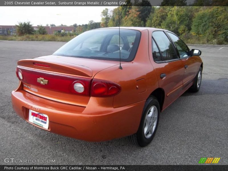Sunburst Orange Metallic / Graphite Gray 2005 Chevrolet Cavalier Sedan