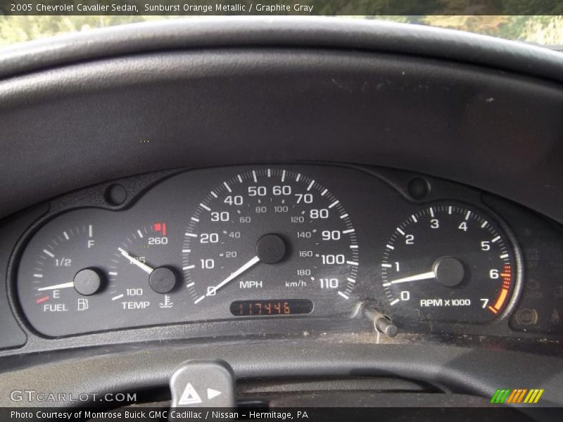 Sunburst Orange Metallic / Graphite Gray 2005 Chevrolet Cavalier Sedan