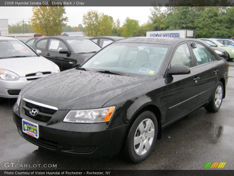Ebony Black / Gray 2008 Hyundai Sonata GLS