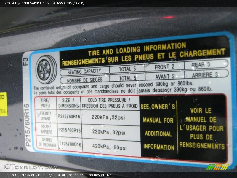 Willow Gray / Gray 2009 Hyundai Sonata GLS