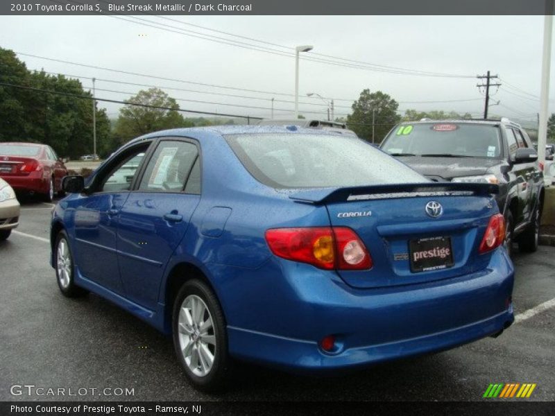 Blue Streak Metallic / Dark Charcoal 2010 Toyota Corolla S