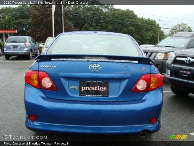 Blue Streak Metallic / Dark Charcoal 2010 Toyota Corolla S