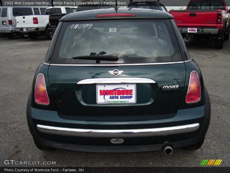 British Racing Green Metallic / Panther Black 2003 Mini Cooper Hardtop