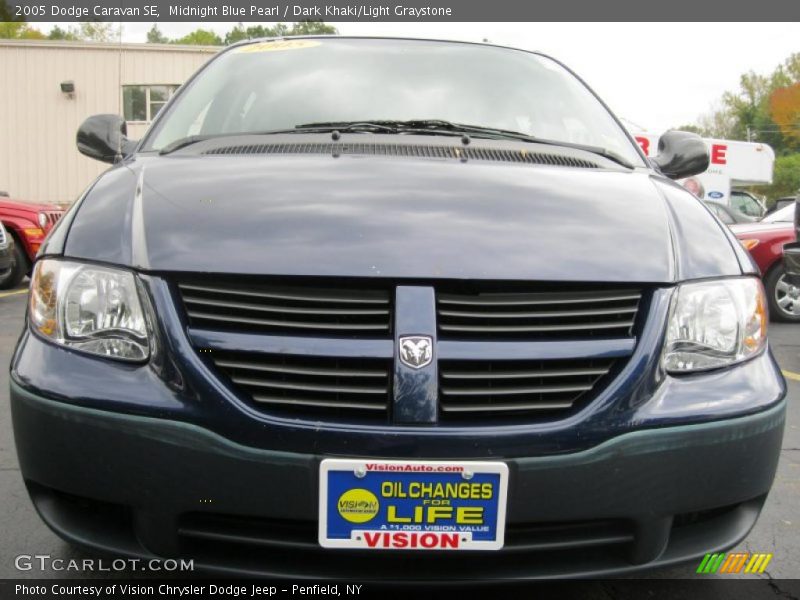 Midnight Blue Pearl / Dark Khaki/Light Graystone 2005 Dodge Caravan SE