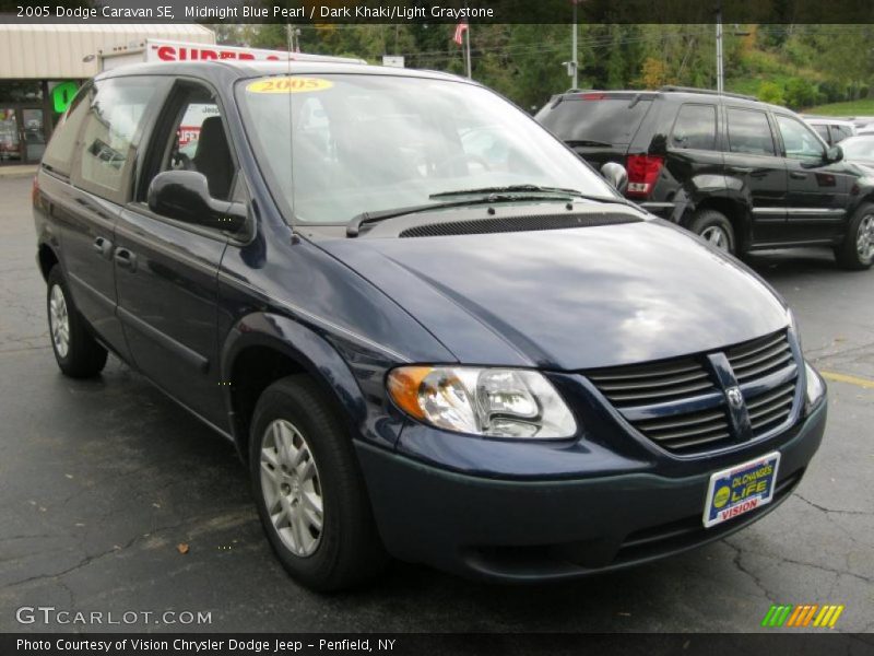 Midnight Blue Pearl / Dark Khaki/Light Graystone 2005 Dodge Caravan SE