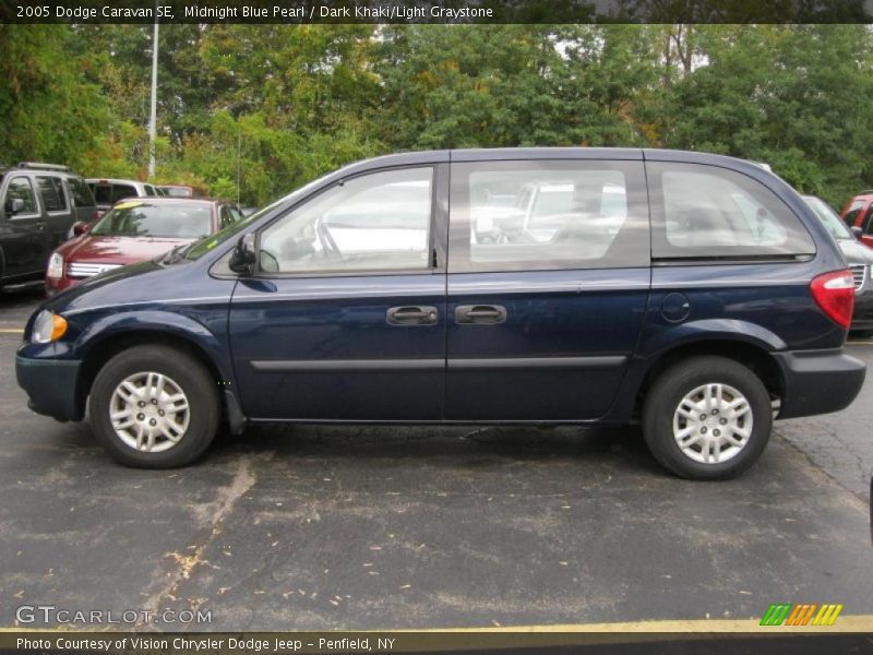 Midnight Blue Pearl / Dark Khaki/Light Graystone 2005 Dodge Caravan SE