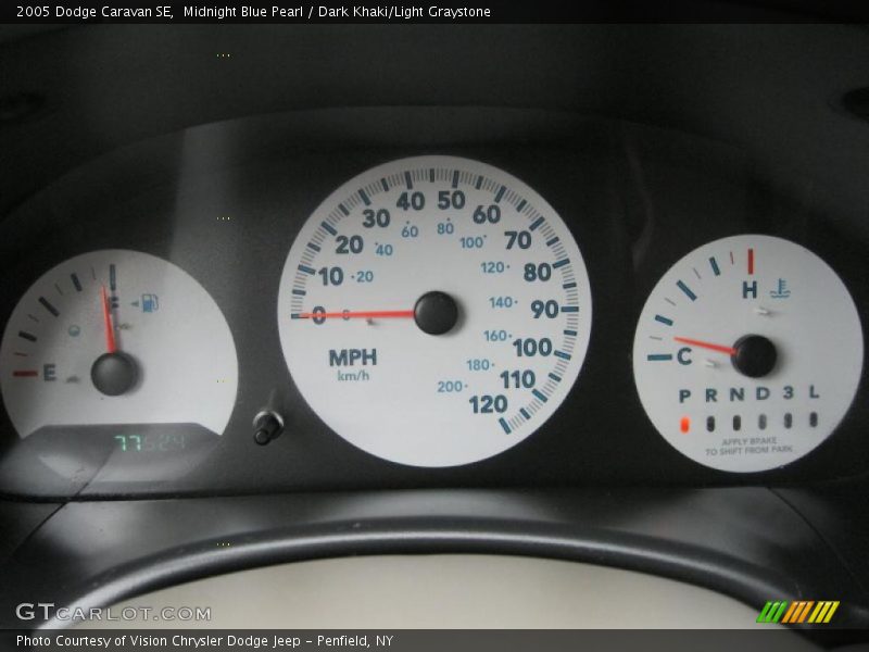 Midnight Blue Pearl / Dark Khaki/Light Graystone 2005 Dodge Caravan SE