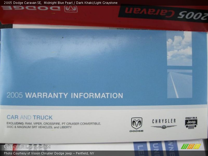 Midnight Blue Pearl / Dark Khaki/Light Graystone 2005 Dodge Caravan SE