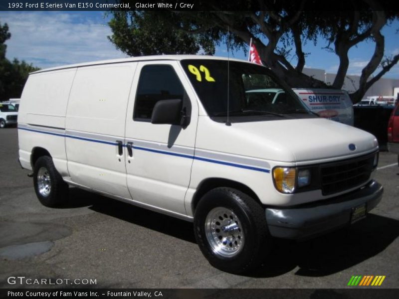 Glacier White / Grey 1992 Ford E Series Van E150 Commercial