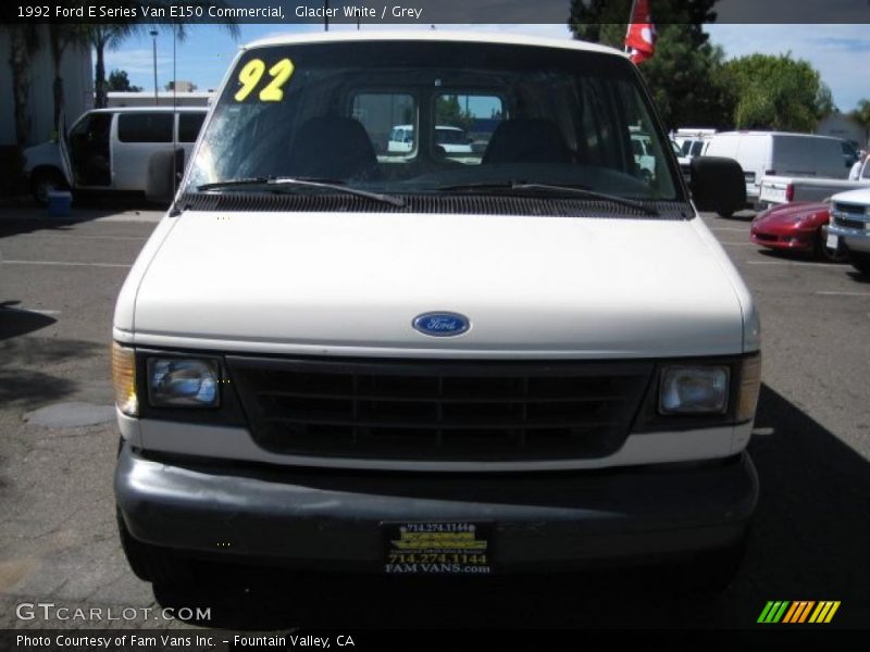 Glacier White / Grey 1992 Ford E Series Van E150 Commercial