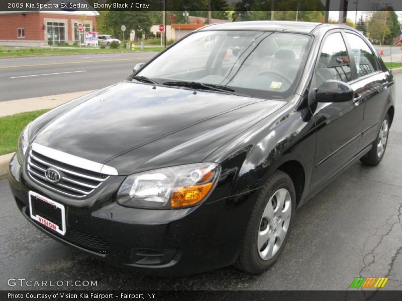 Ebony Black / Gray 2009 Kia Spectra EX Sedan