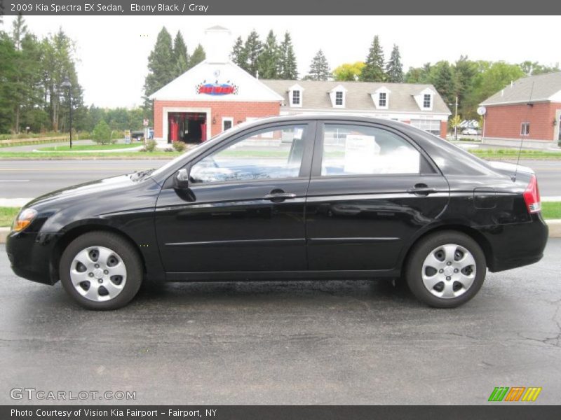 Ebony Black / Gray 2009 Kia Spectra EX Sedan