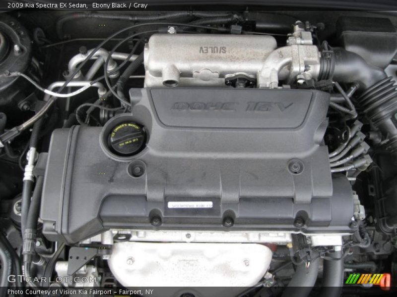 Ebony Black / Gray 2009 Kia Spectra EX Sedan
