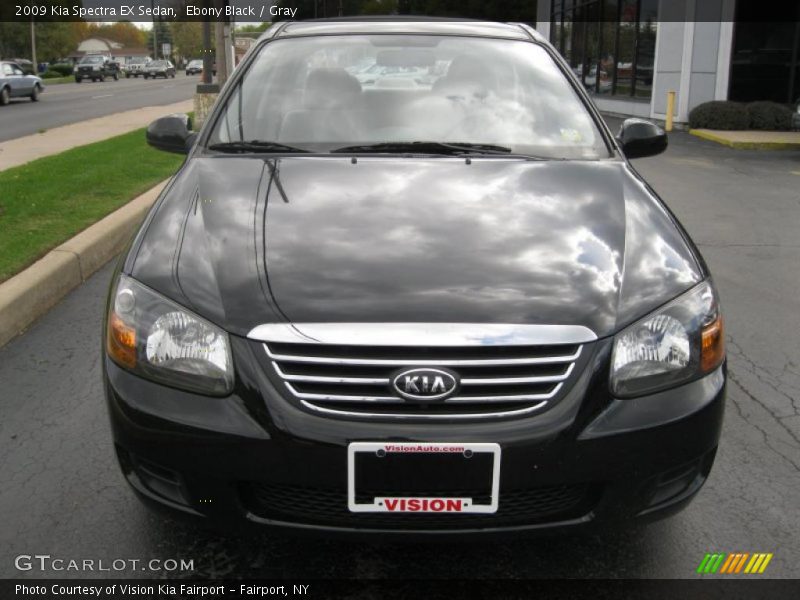 Ebony Black / Gray 2009 Kia Spectra EX Sedan