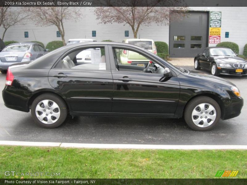 Ebony Black / Gray 2009 Kia Spectra EX Sedan