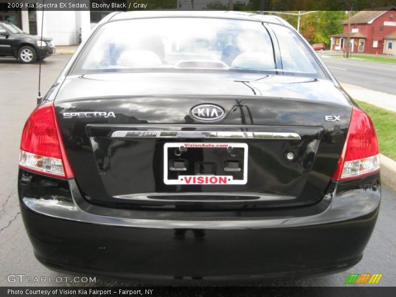 Ebony Black / Gray 2009 Kia Spectra EX Sedan