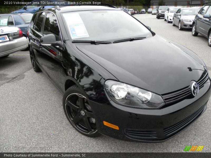 Black / Cornsilk Beige 2010 Volkswagen Jetta TDI SportWagen