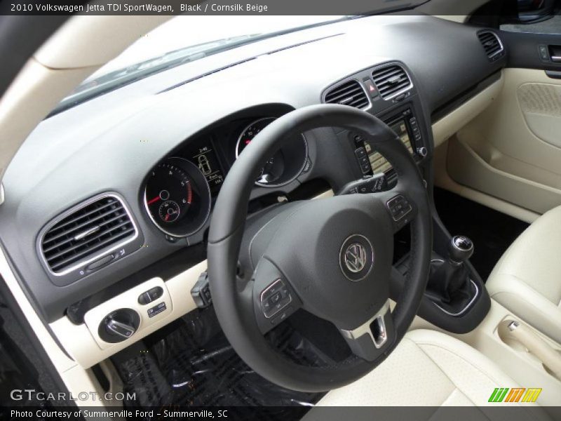 Black / Cornsilk Beige 2010 Volkswagen Jetta TDI SportWagen
