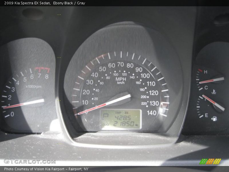 Ebony Black / Gray 2009 Kia Spectra EX Sedan