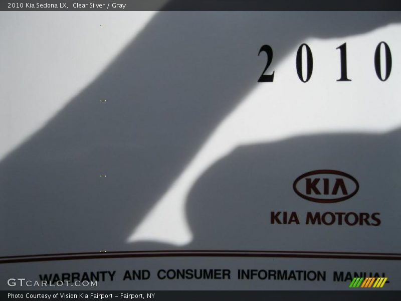 Clear Silver / Gray 2010 Kia Sedona LX