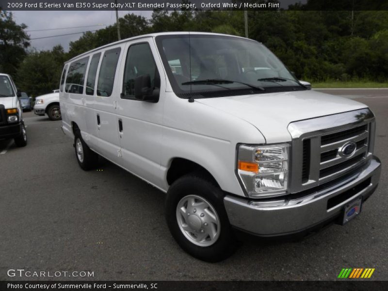 Oxford White / Medium Flint 2009 Ford E Series Van E350 Super Duty XLT Extended Passenger