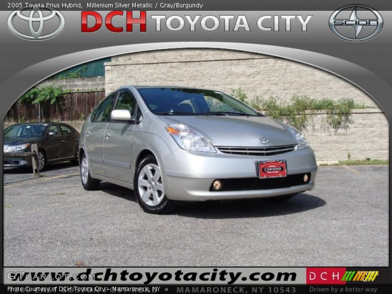 Millenium Silver Metallic / Gray/Burgundy 2005 Toyota Prius Hybrid