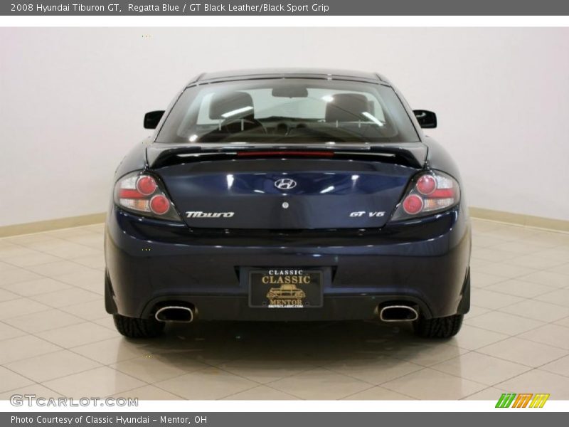 Regatta Blue / GT Black Leather/Black Sport Grip 2008 Hyundai Tiburon GT