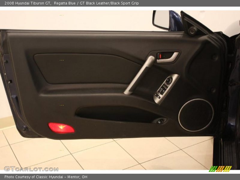 Regatta Blue / GT Black Leather/Black Sport Grip 2008 Hyundai Tiburon GT