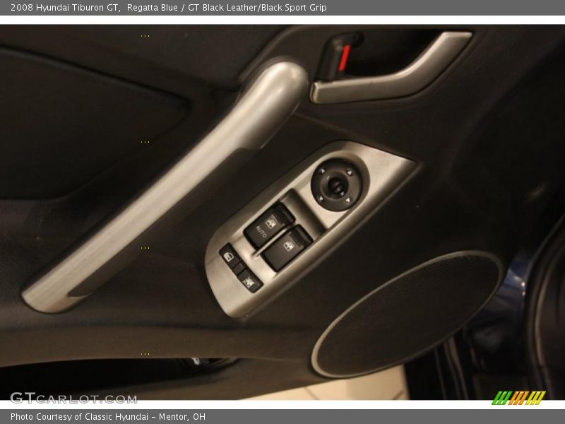 Regatta Blue / GT Black Leather/Black Sport Grip 2008 Hyundai Tiburon GT