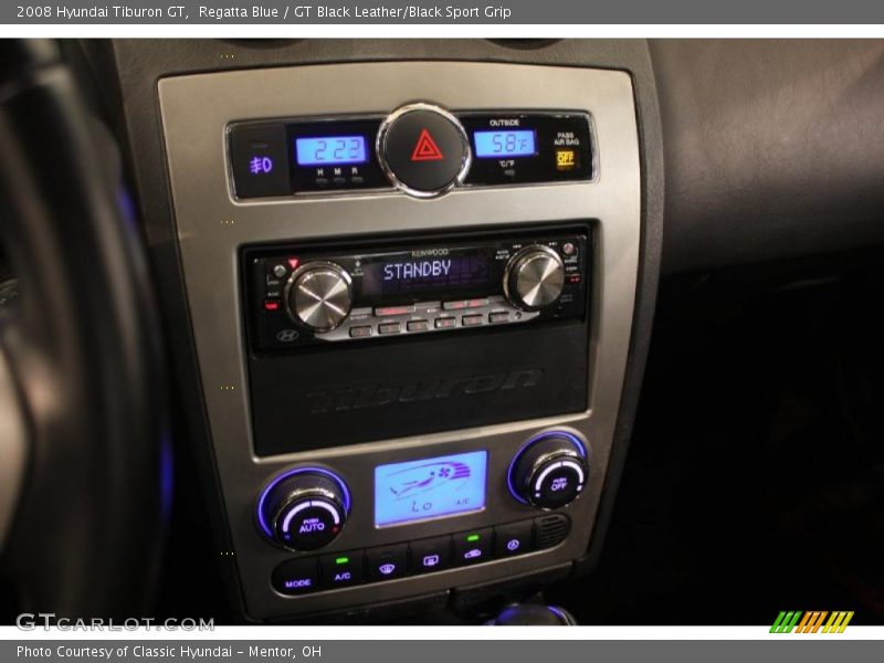 Regatta Blue / GT Black Leather/Black Sport Grip 2008 Hyundai Tiburon GT
