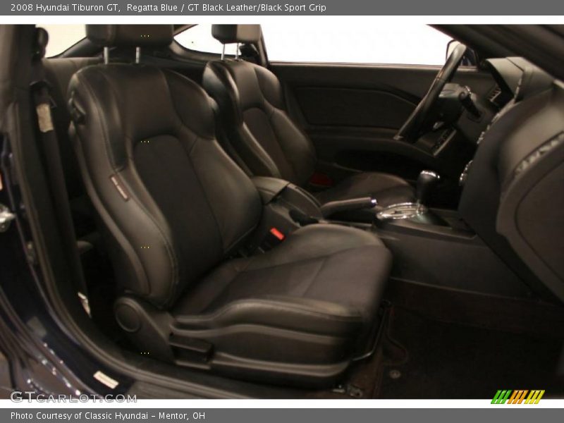Regatta Blue / GT Black Leather/Black Sport Grip 2008 Hyundai Tiburon GT