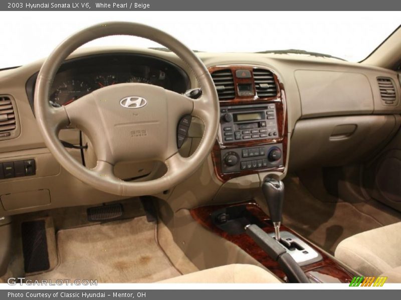 White Pearl / Beige 2003 Hyundai Sonata LX V6