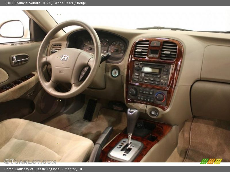 White Pearl / Beige 2003 Hyundai Sonata LX V6