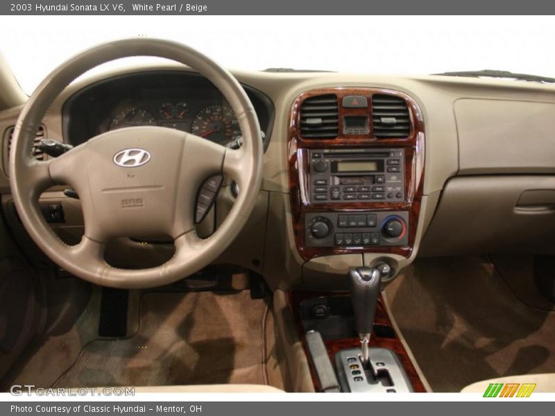 White Pearl / Beige 2003 Hyundai Sonata LX V6