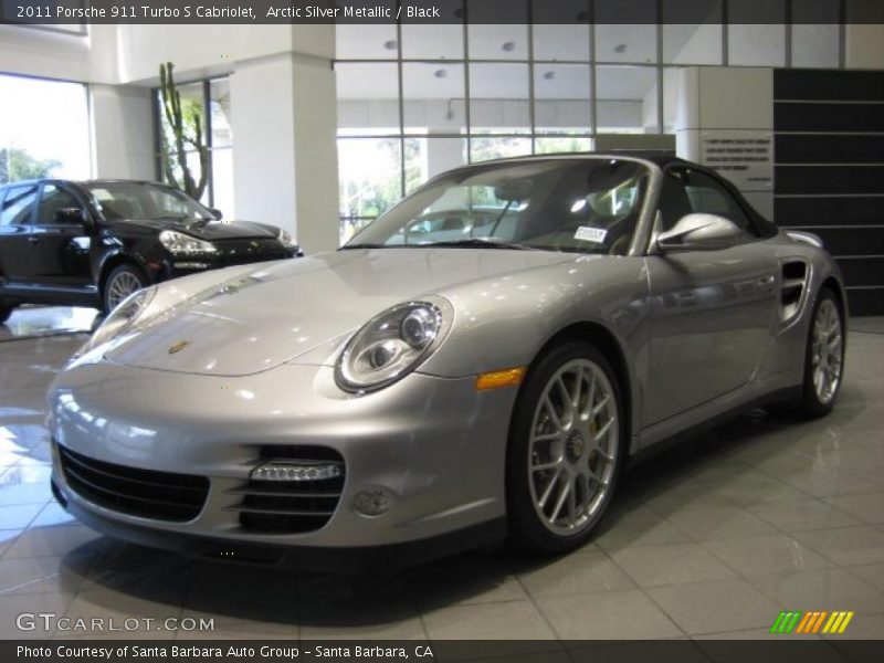 Arctic Silver Metallic / Black 2011 Porsche 911 Turbo S Cabriolet